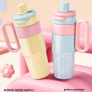 Good-looking Straw Large Ice Cup Double-layer Vacuum